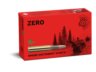 Frontview of packaging of GECO 8x57 JS ZERO 9,0g
