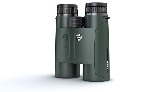 Image of the GECO Binocular Rangefinder 10x50 Green in standing position