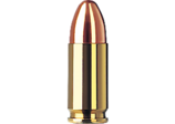 Single bullet view of GECO 9 mm Luger Full Metal Jacket 8,0g