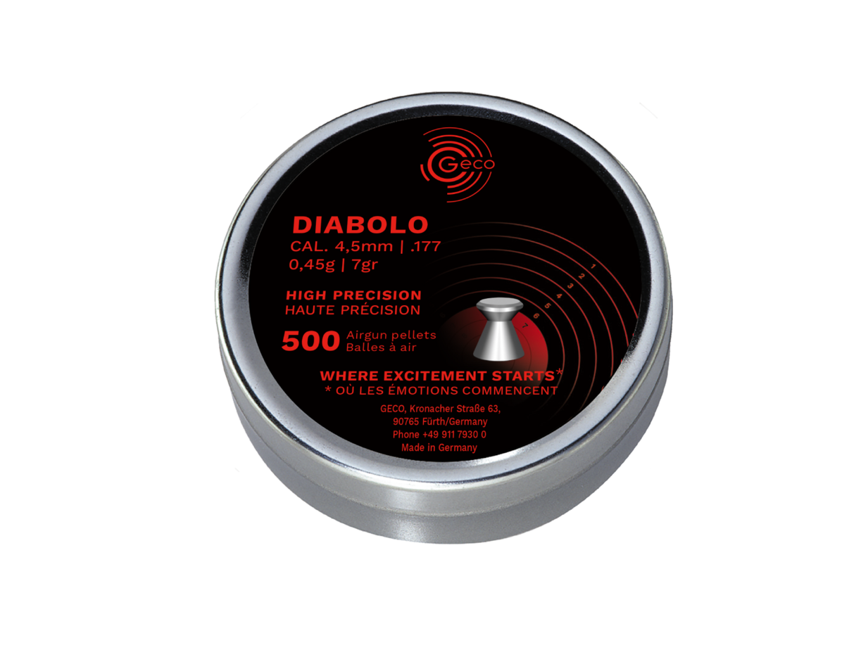 Image of the GECO DIABOLO ammunition packaging