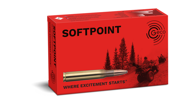 Frontview of packaging of GECO .30-06 SOFTPOINT 11,0g