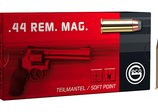 Ammunition and packaging of GECO .44 Rem. Mag. Softpoint 15,6g Frontview of ammunition and packaging of GECO .44 Rem. Mag. Softpoint 15,6g