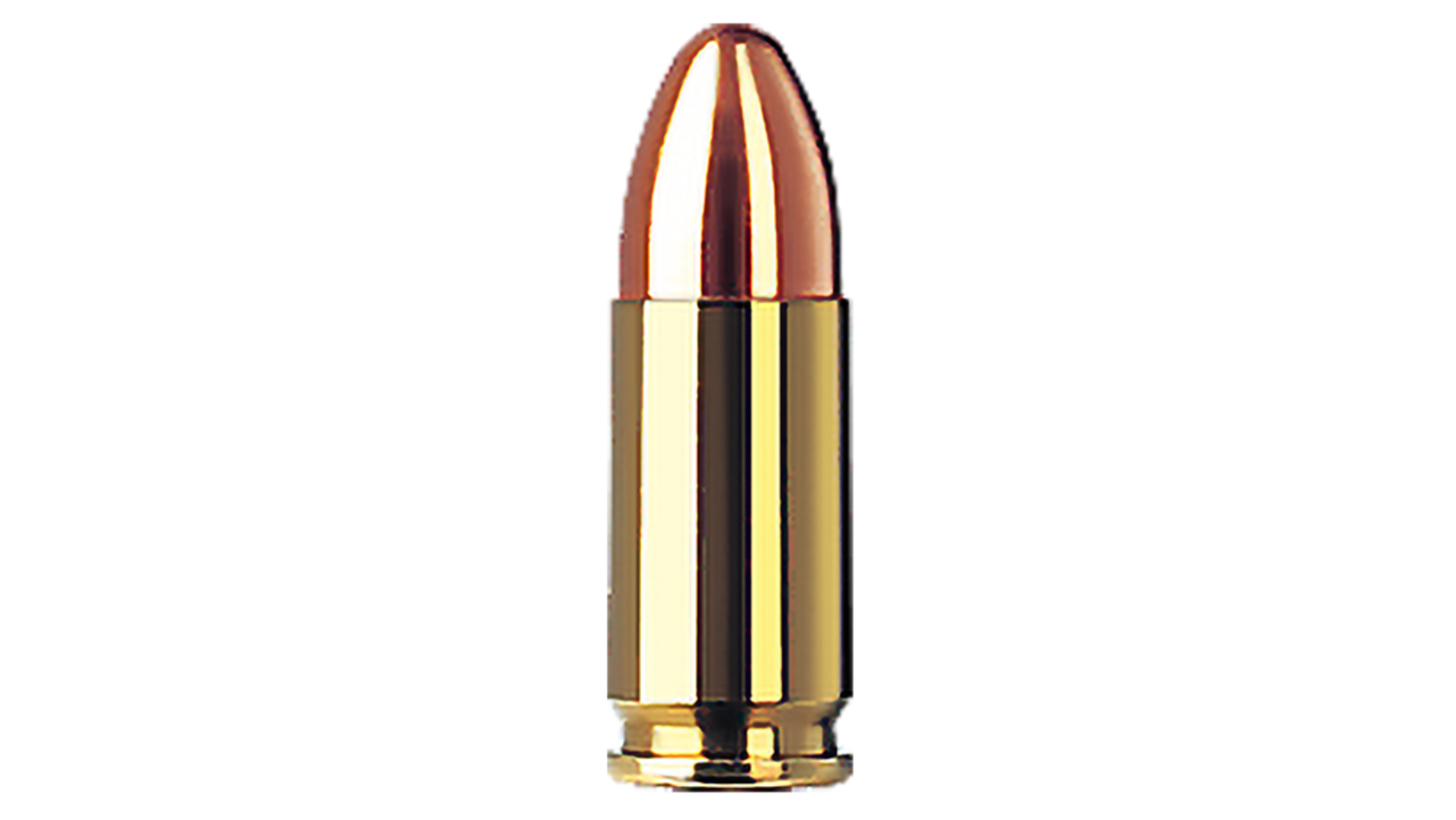 Single bullet view of GECO 9x21 Lead Round Nose, copper-plated 8,0g