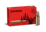 Frontview of ammunition and packaging of GECO 7x64 EXPRESS 10,0g