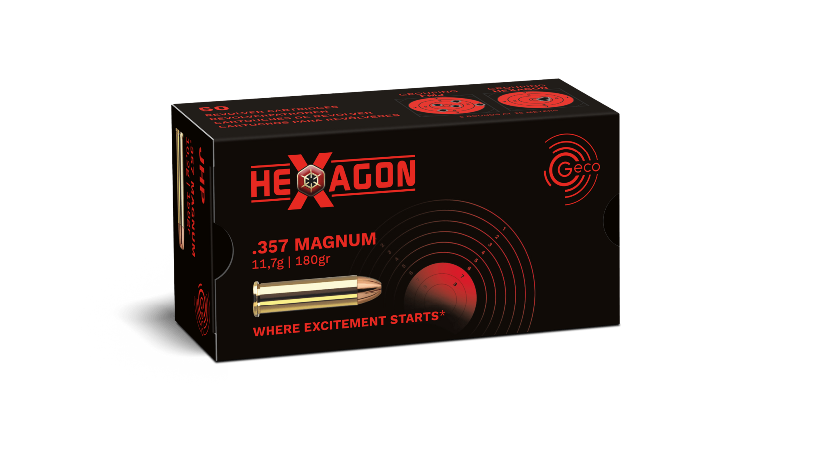 Packaging of GECO .357 Magnum Hexagon 11,7g