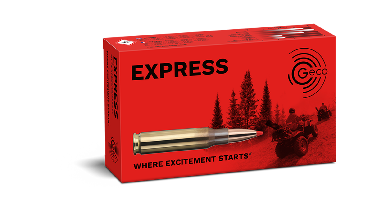 Frontview of packaging of GECO 6,5 Creedmoor EXPRESS 9,1g