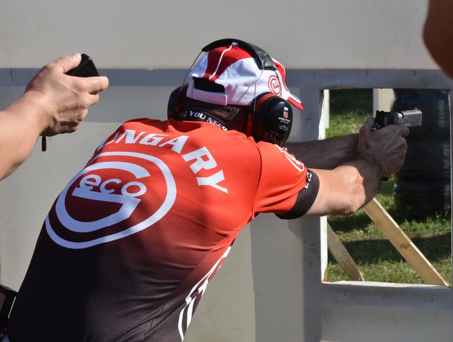 György Batki on an IPSC competition, from behind