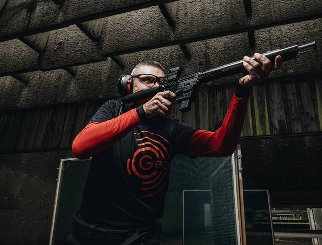 György Batki on an IPSC competition, from behind