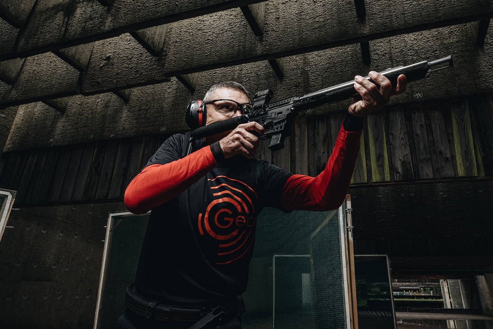 GECO shooter György Batki György Batki on an IPSC competition, from behind