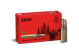 Frontview of ammunition and packaging of GECO 8x57 JS ZERO 9,0g
