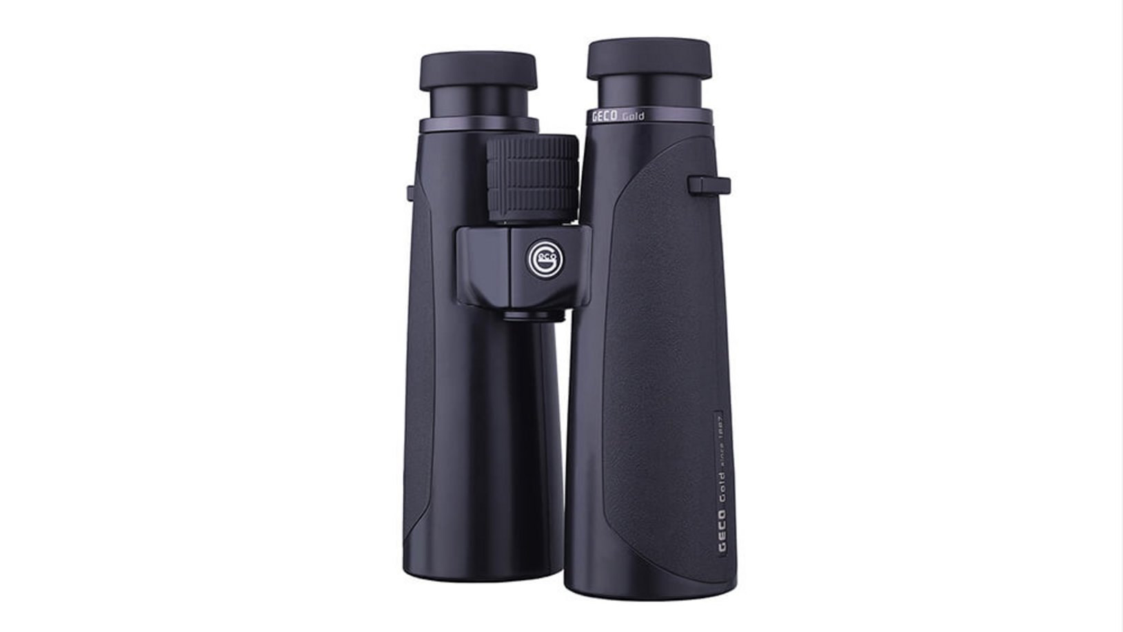 Image of the GECO Binocular Gold 10x50 Black in standing position