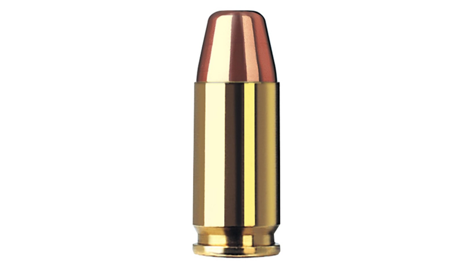 Single bullet view of GECO 9 mm Luger Full Metal Jacket Flat Nose 10,0g