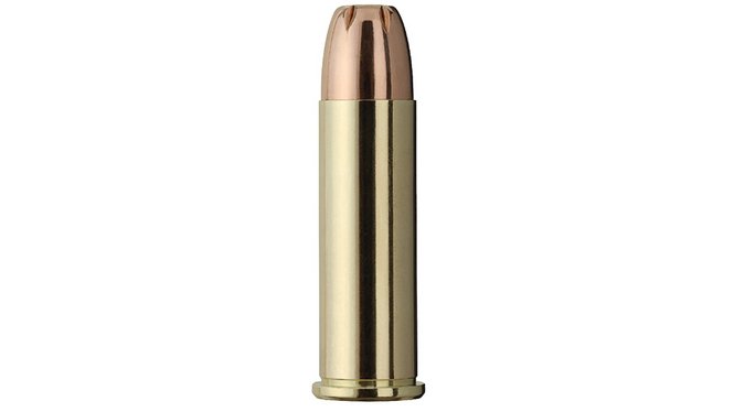 Single bullet view of GECO .38 Special Jacketed Hollow Point 10,2g