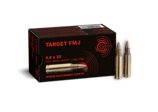Frontview of ammunition and packaging of GECO 4,6x30 TARGET FMJ 2,6g