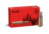 Frontview of ammunition and packaging of GECO 7x64 PLUS 11,0g