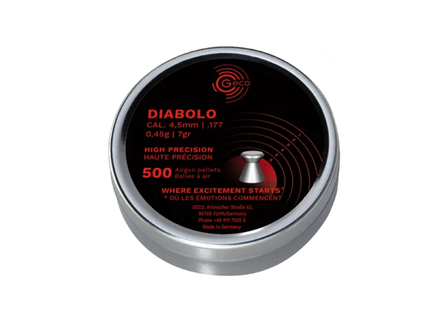 Image of the GECO DIABOLO ammunition packaging