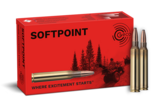 Frontview of ammunition and packaging of GECO .300 Win. Mag. SOFTPOINT 11,0g