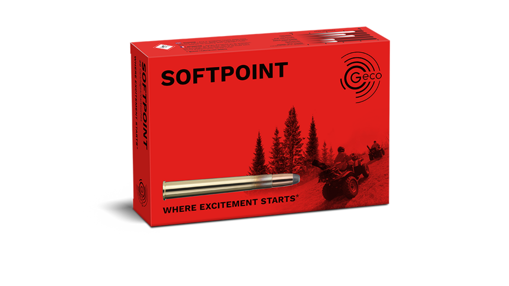 Frontview of packaging of GECO 9,3x74 R SOFTPOINT 16,5g