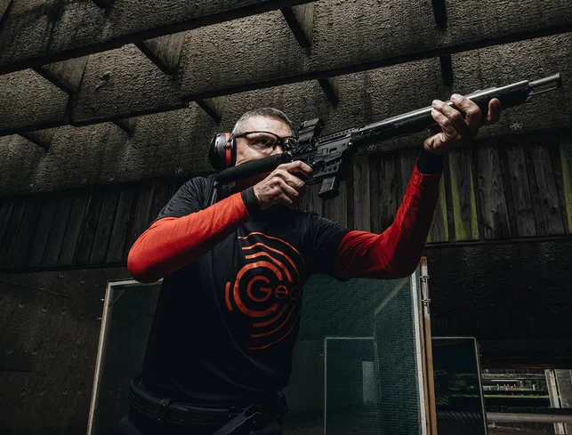 György Batki on an IPSC competition, from behind