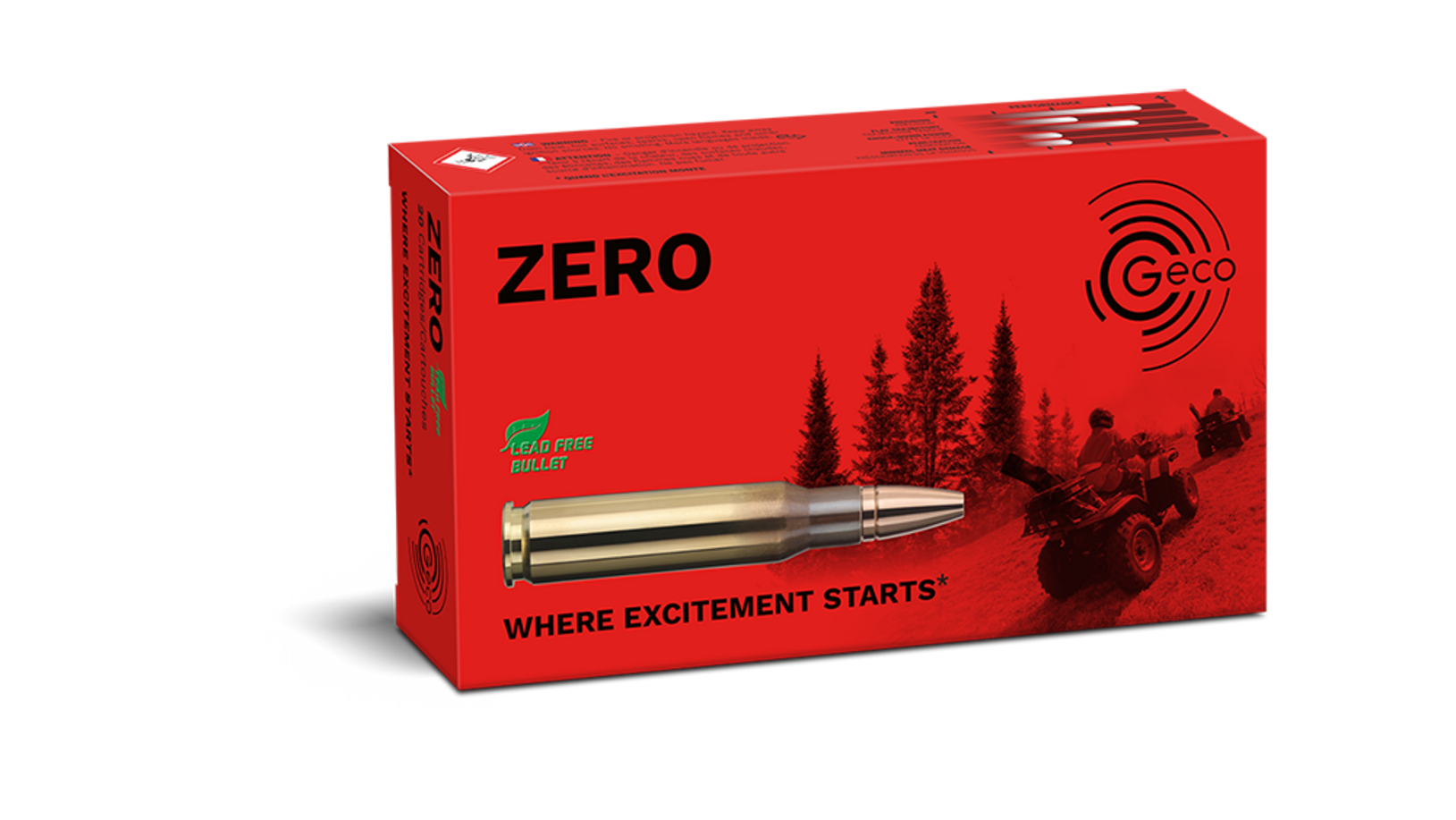 Frontview of packaging of GECO .308 Win. ZERO 8,8g