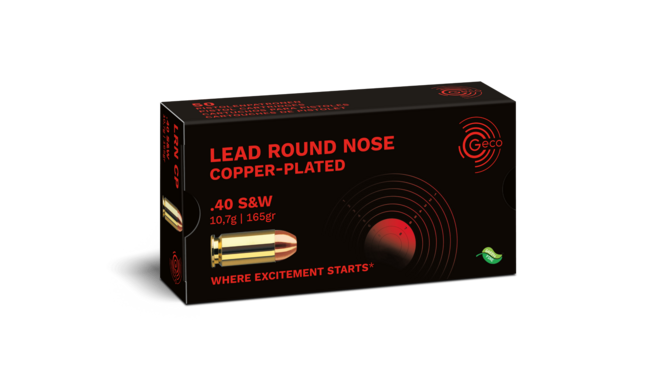 Packaging of GECO .40 S&W LEAD ROUND NOSE COPPER-PLATED 10,7g