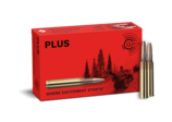 Frontview of ammunition and packaging of GECO 7x65 R PLUS 8,2g