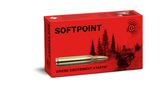 Frontview of packaging of GECO .223 Rem. SOFTPOINT 3,4g