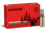 Frontview of ammunition and packaging of GECO 6,5x55 SE EXPRESS 9,1g