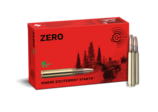 Frontview of ammunition and packaging of GECO 7x64 ZERO 8,2g