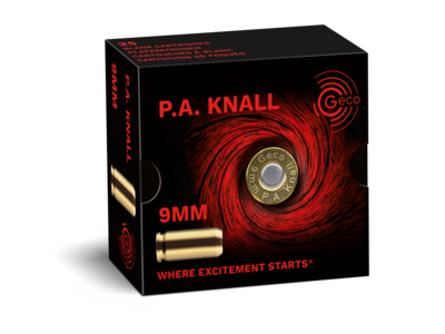Frontview of packaging of GECO 9mm PA Blank