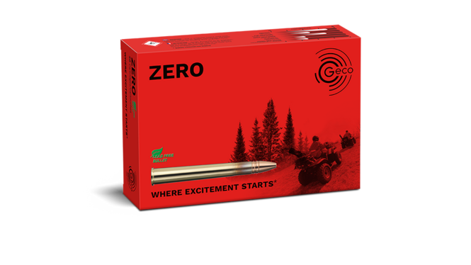 Frontview of packaging of GECO 9,3x74 R ZERO 11,9g
