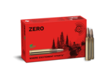 Frontview of ammunition and packaging of GECO .300 Win. Mag. ZERO 8,8g