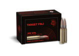 Frontview of ammunition and packaging of GECO .308 Win. TARGET FMJ 9,5g