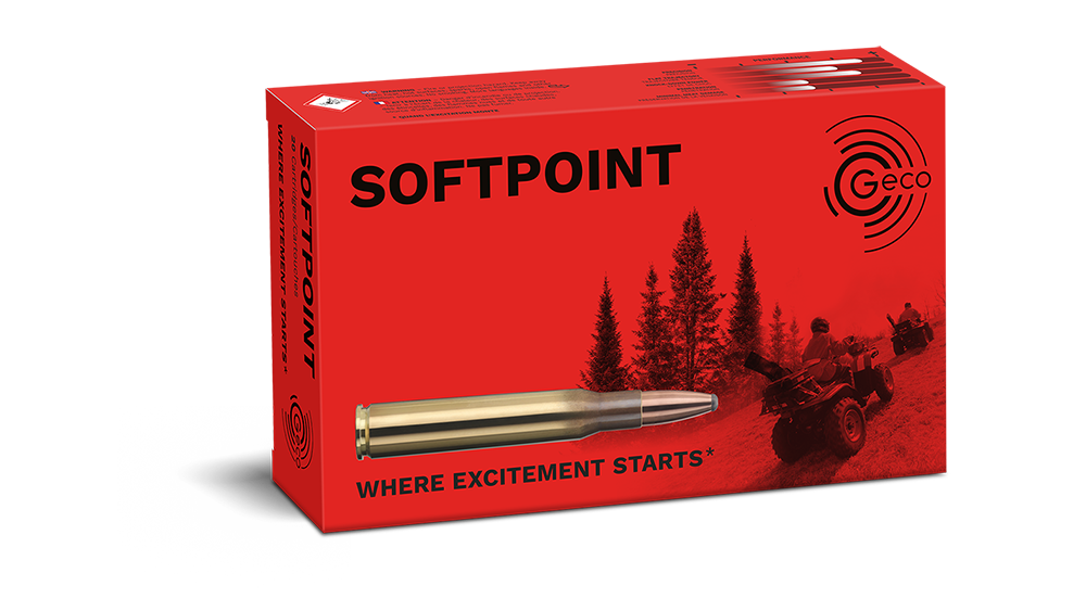 Frontview of packaging of GECO .30-06 SOFTPOINT 11,0g