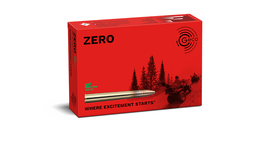 Packaging of GECO 9,3x74 R ZERO 11,9g Frontview of packaging of GECO 9,3x74 R ZERO 11,9g