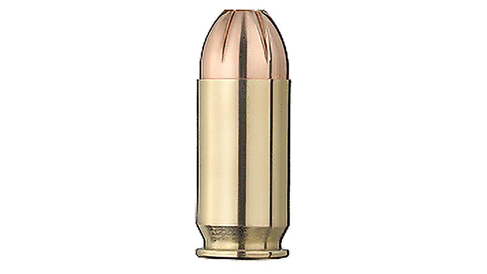 Single bullet view of GECO .45 Auto Hexagon 13,0g