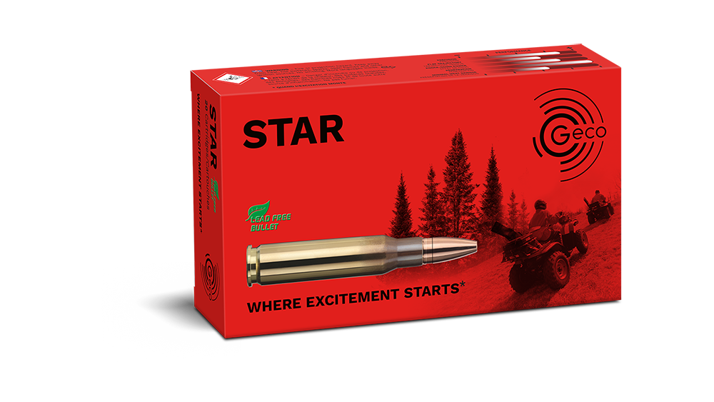 Frontview of packaging of GECO .308 Win. STAR 10,7g