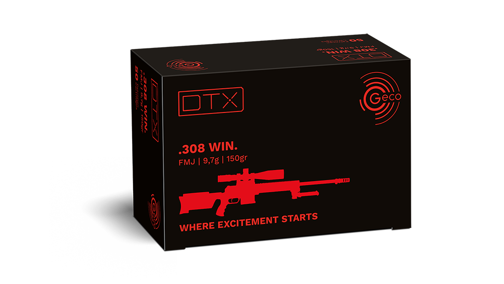 Image of the GECO DTX ammunition packaging 