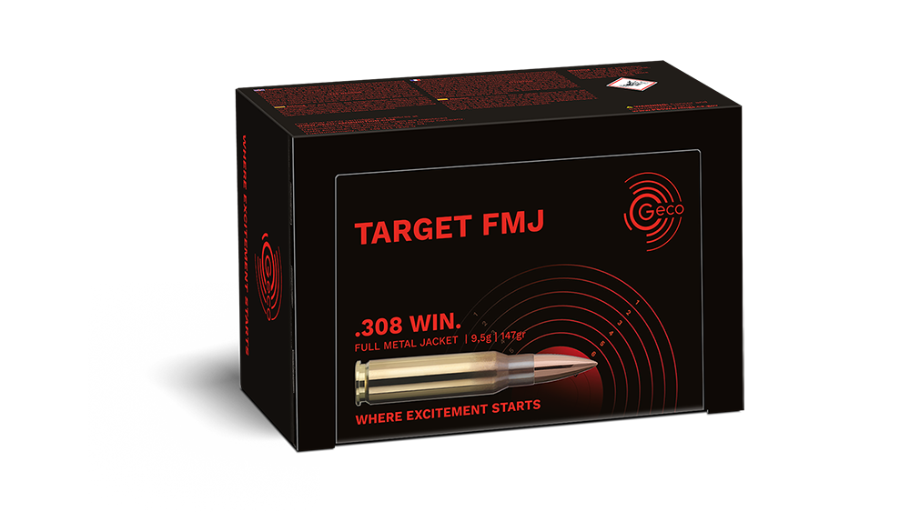 Image of the GECO TARGET FMJ ammunition packaging 